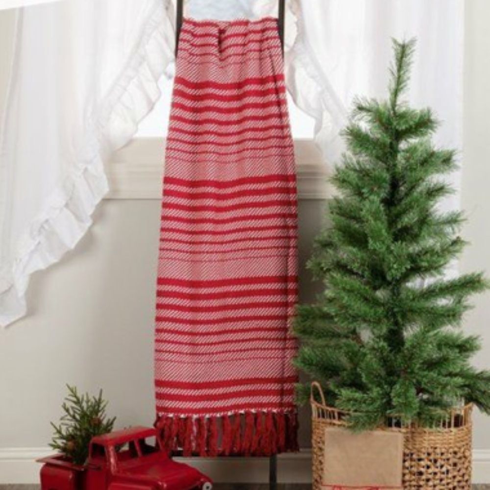 Whimsical Candy Cane Striped Woven Throw Blanket